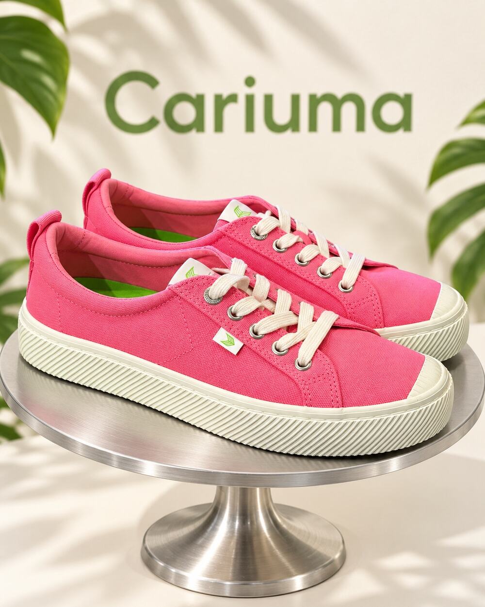Cariuma OCA Low Pink Lemonade Canvas Sneakers Women 7.5 Men 6 EU 38.5